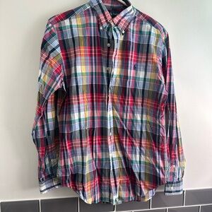 Polo Ralph Lauren Button Down Shirt Mens Plaid Long Sleeve